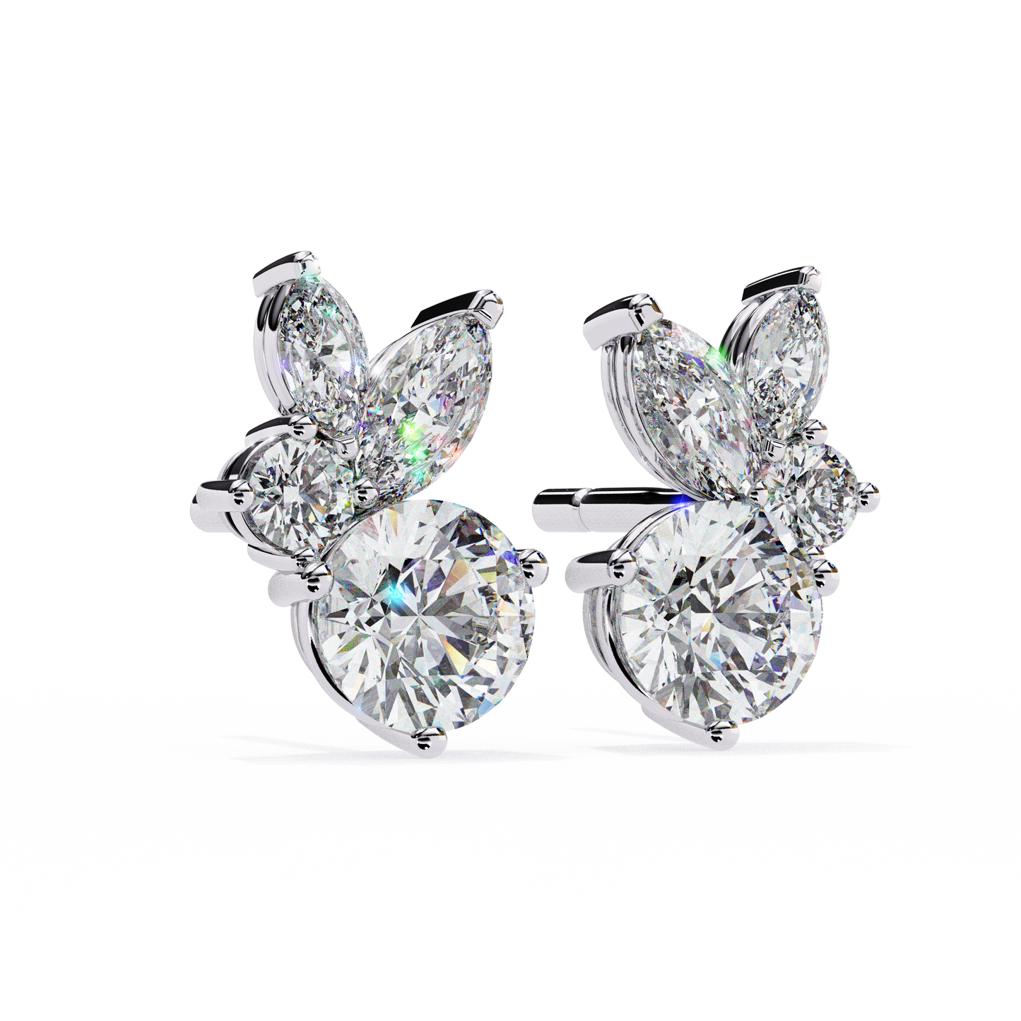 Lunara Trio Solitaires Studs