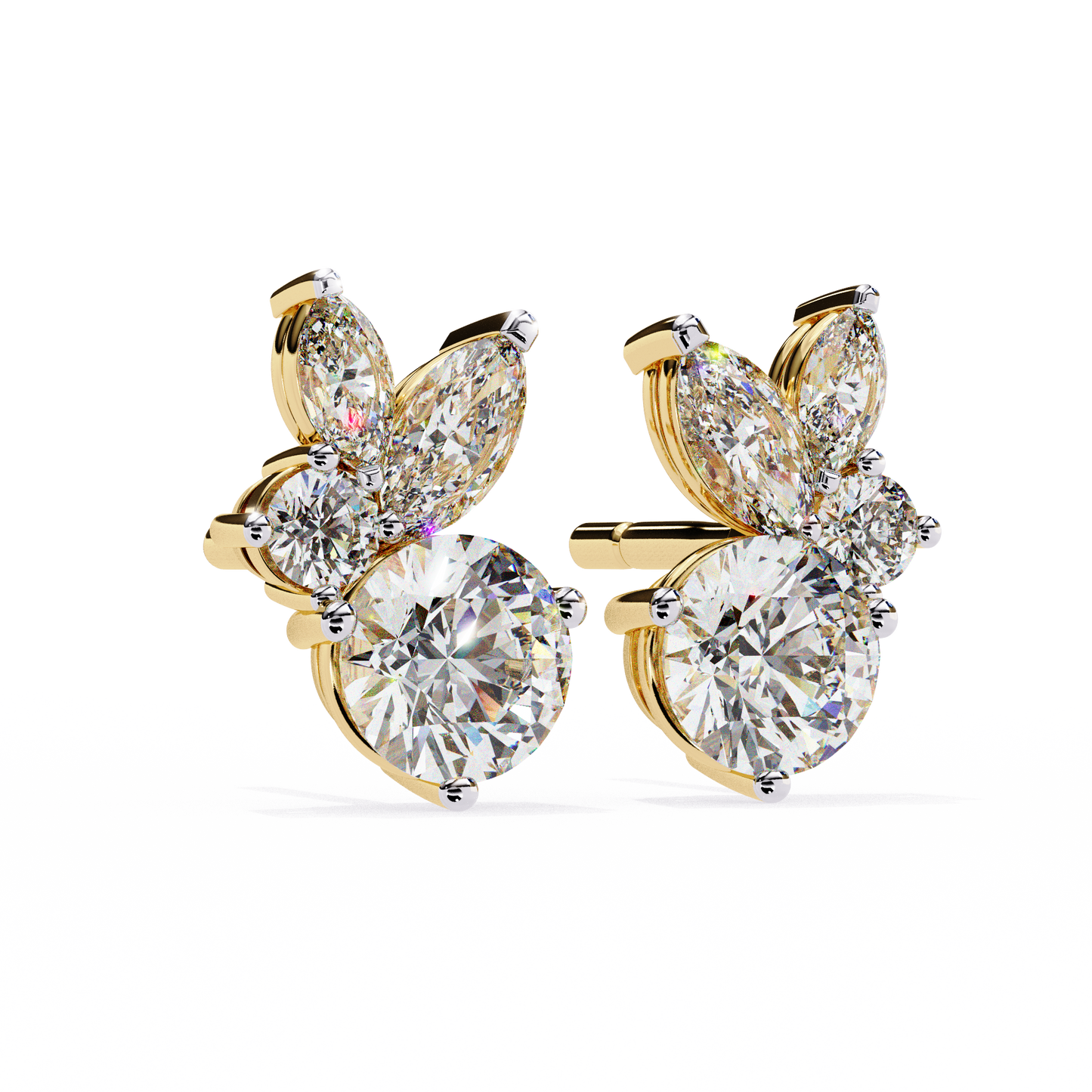 Lunara Trio Solitaires Studs