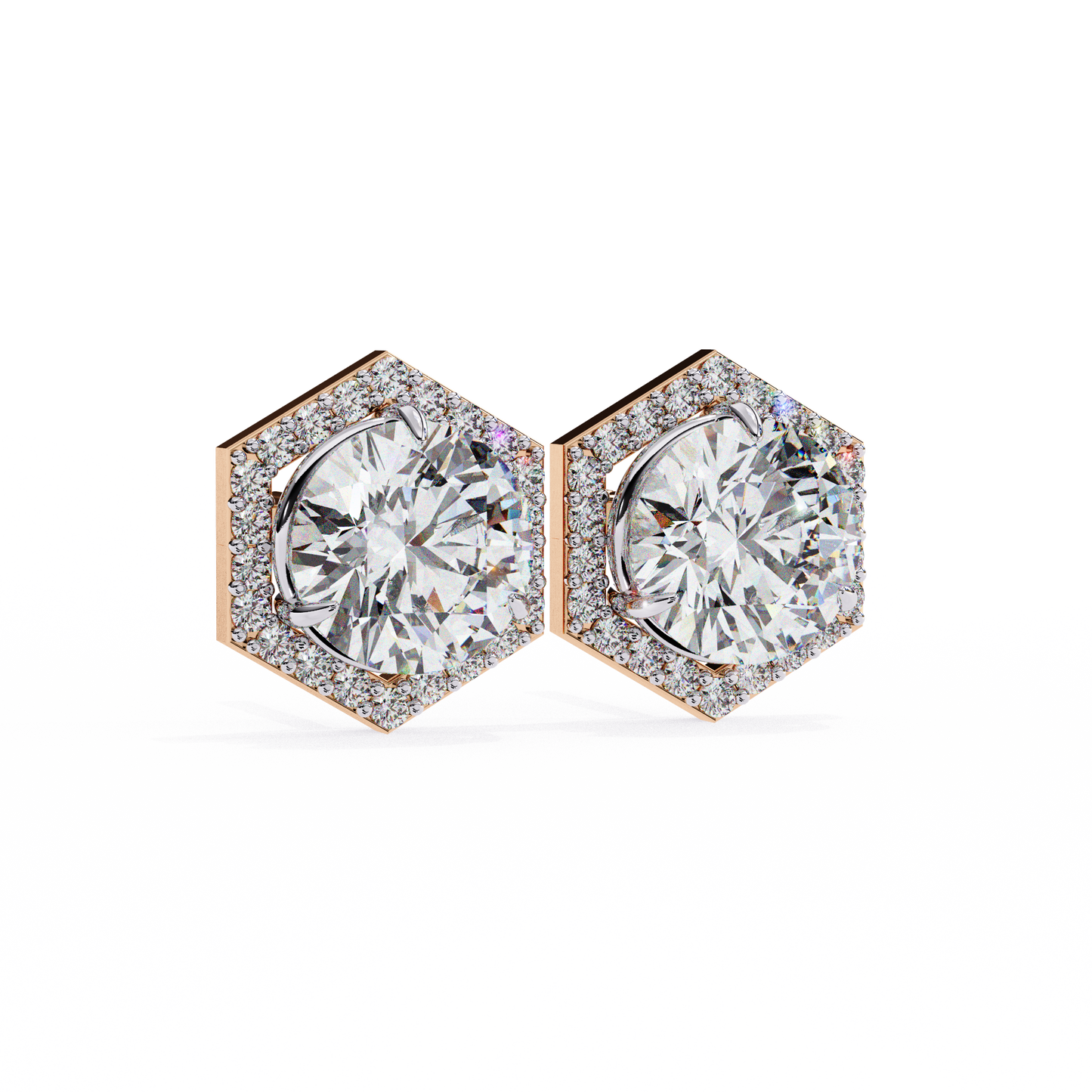 HaloHexa Solitaire Studs