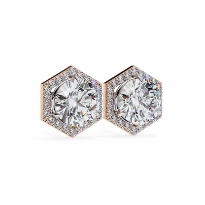 HaloHexa Solitaire Studs