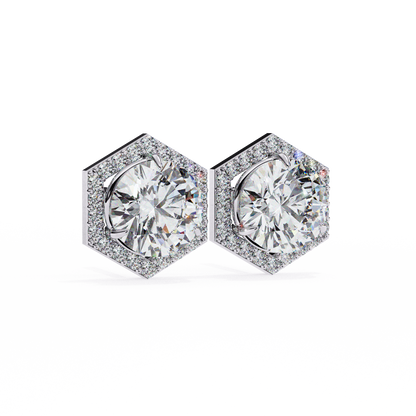 HaloHexa Solitaire Studs