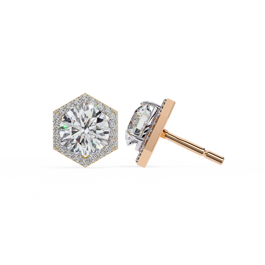 HaloHexa Solitaire Studs