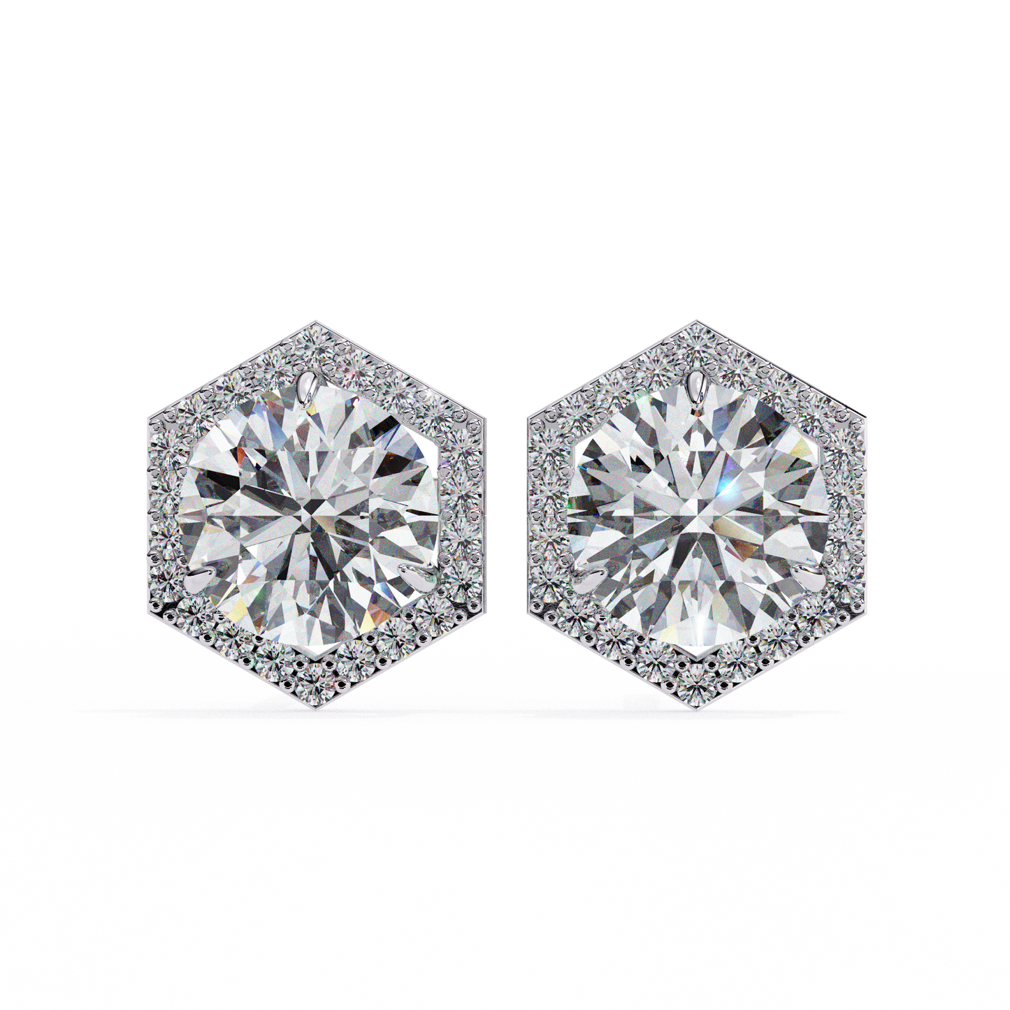 HaloHexa Solitaire Studs