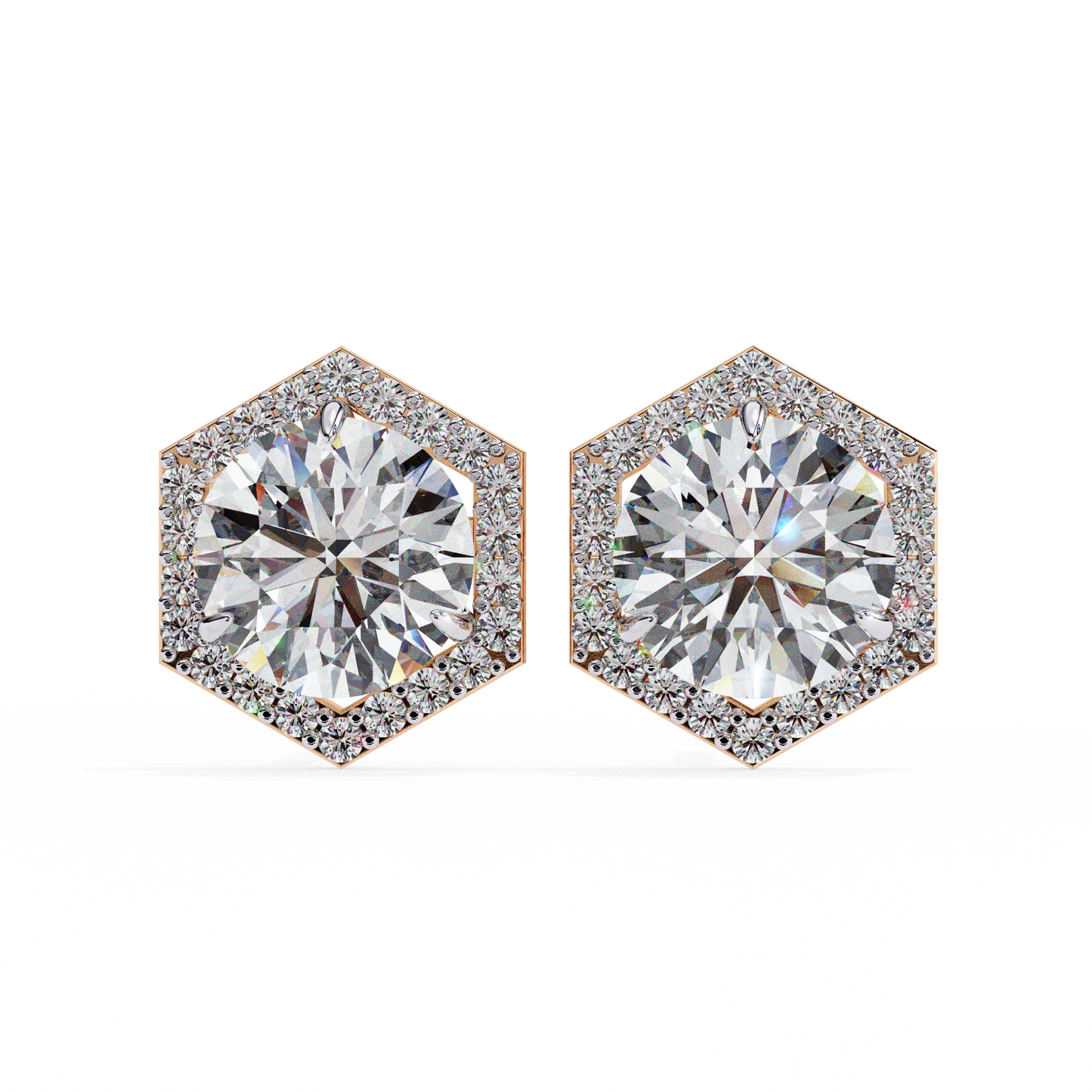 HaloHexa Solitaire Studs