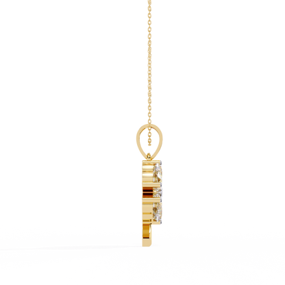 Heart Blossom Diamond Pendant