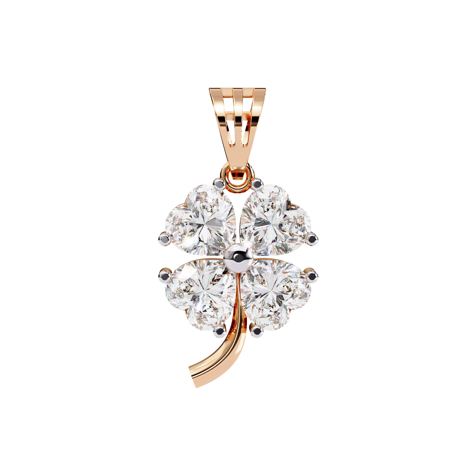 Heart Blossom Diamond Pendant