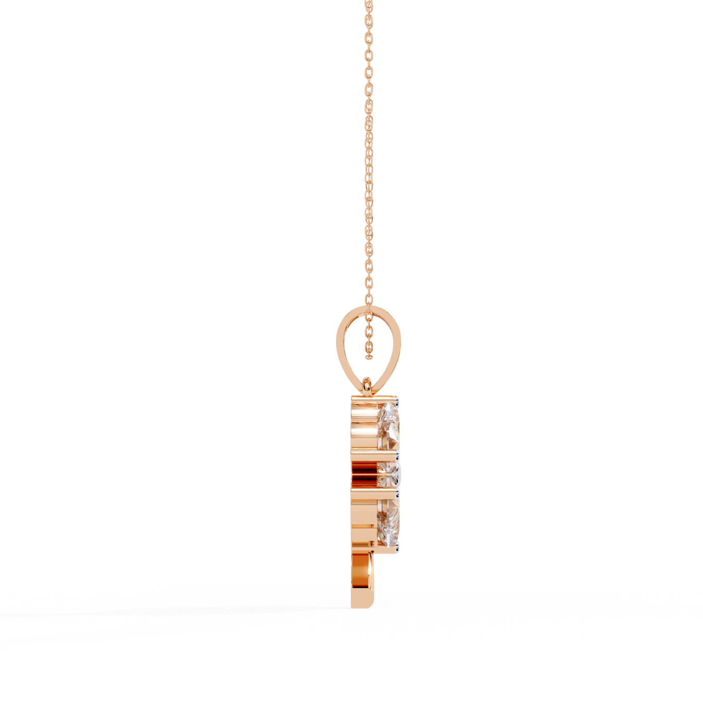 Heart Blossom Diamond Pendant