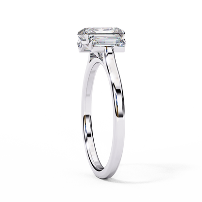 Emerald Echo Solitaire Ring
