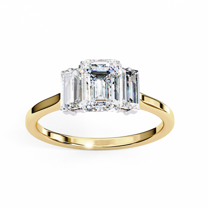 Emerald Echo Solitaire Ring