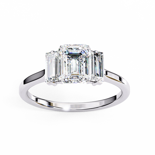 Emerald Echo Solitaire Ring