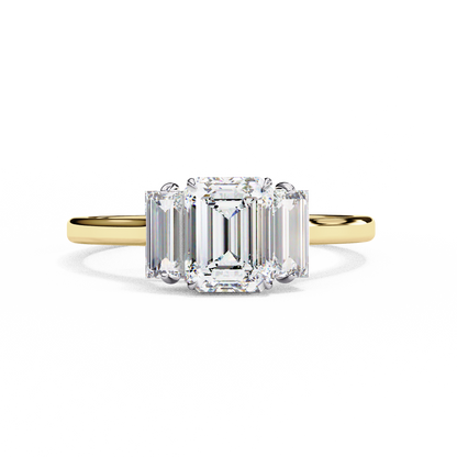 Emerald Echo Solitaire Ring