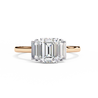 Emerald Echo Solitaire Ring