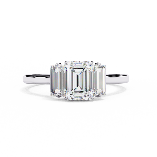 Emerald Echo Solitaire Ring