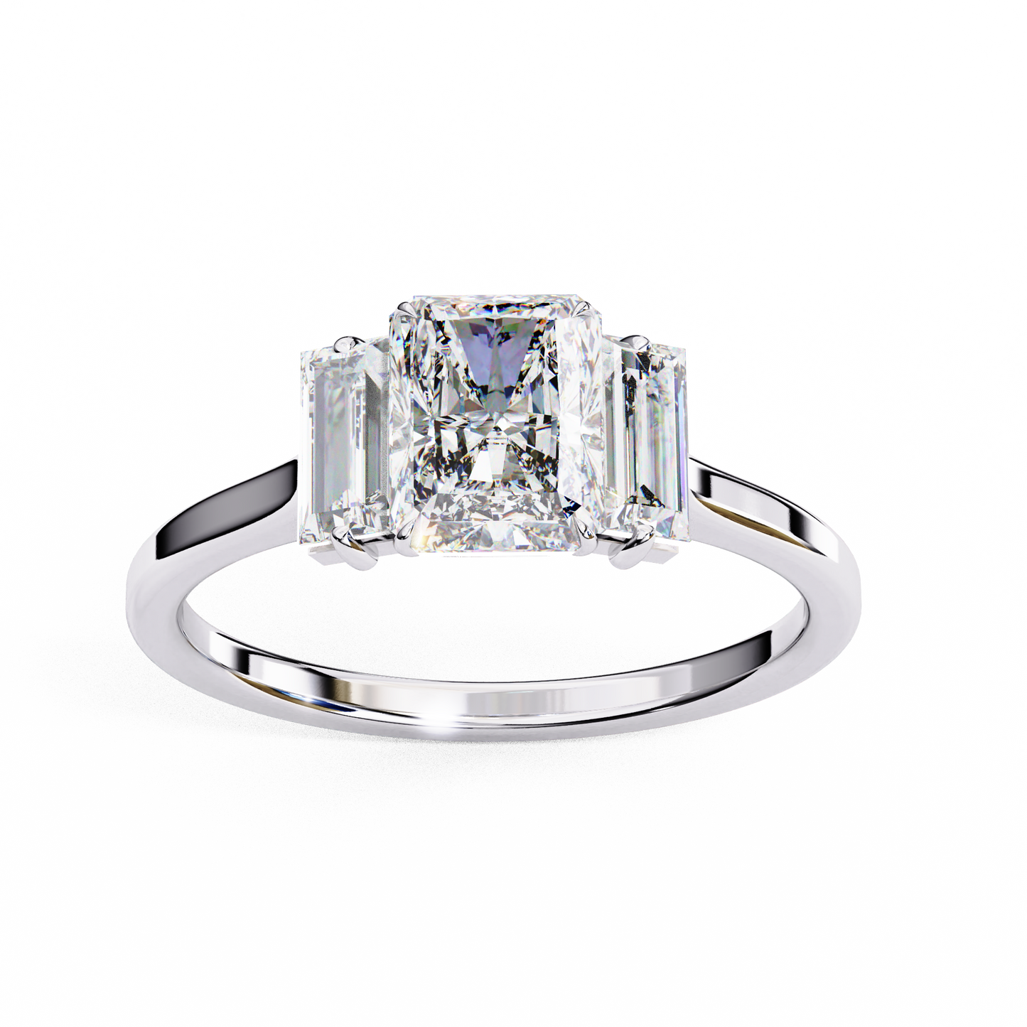 Radiant Echo Solitaire Ring