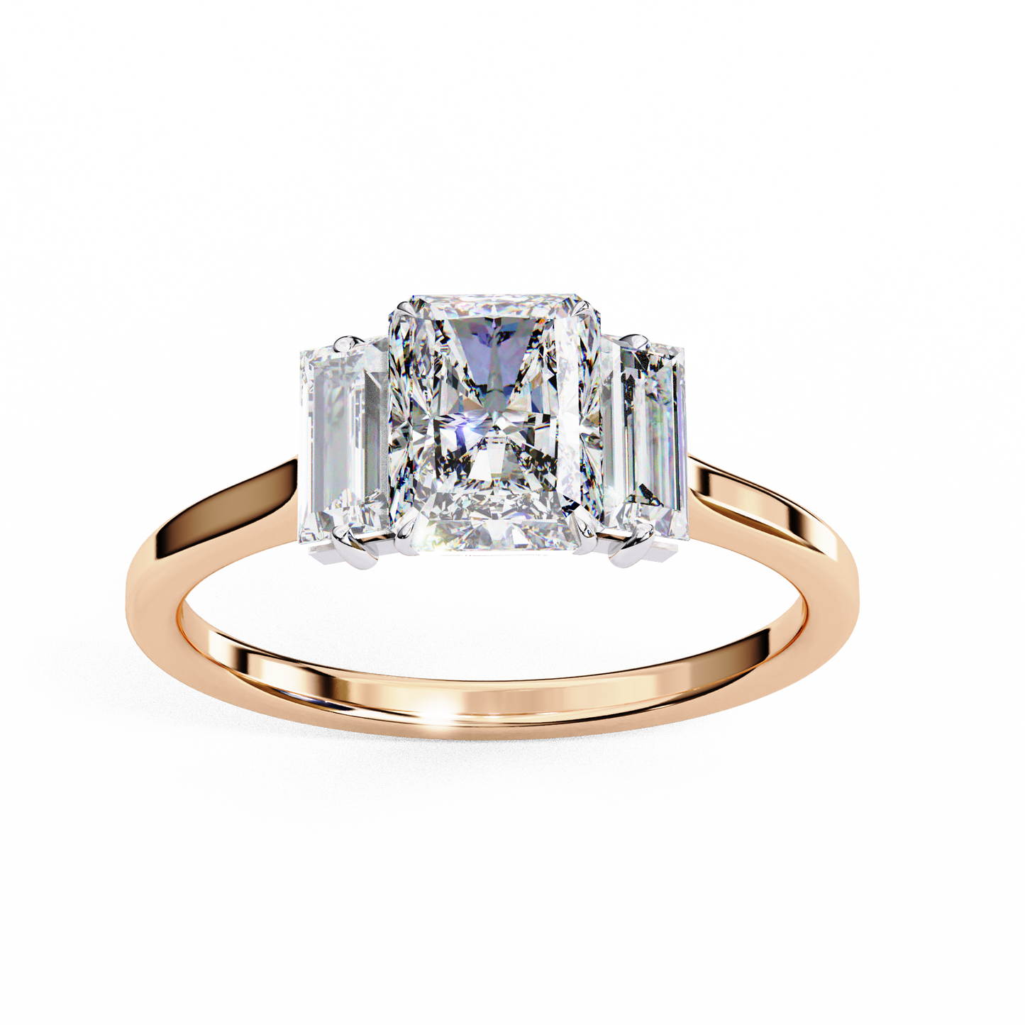 Radiant Echo Solitaire Ring
