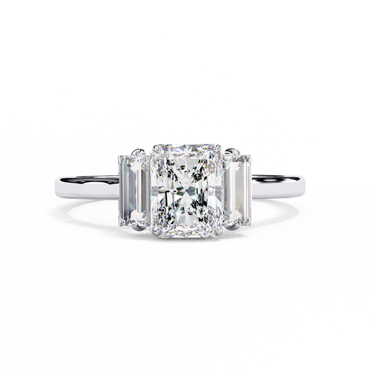 Radiant Echo Solitaire Ring