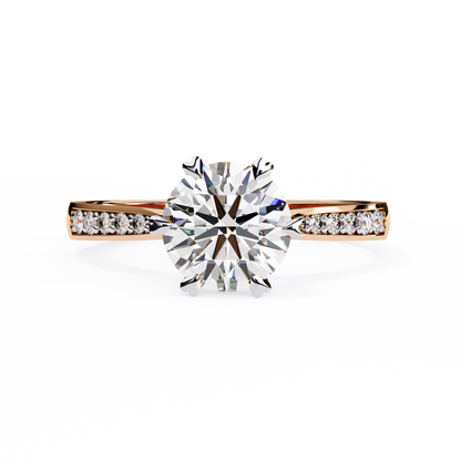Brilliance Row Solitaire Ring