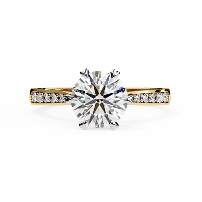 Brilliance Row Solitaire Ring