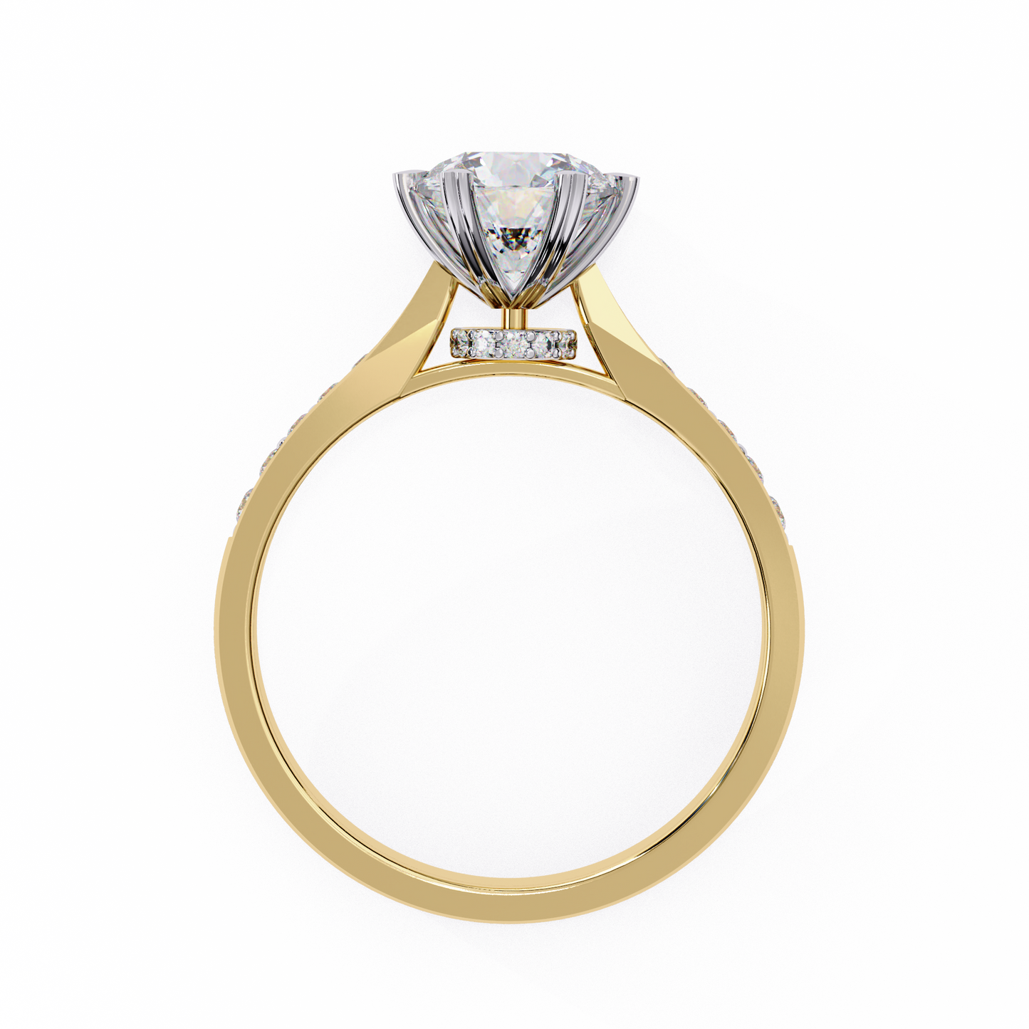 Brilliance Row Solitaire Ring