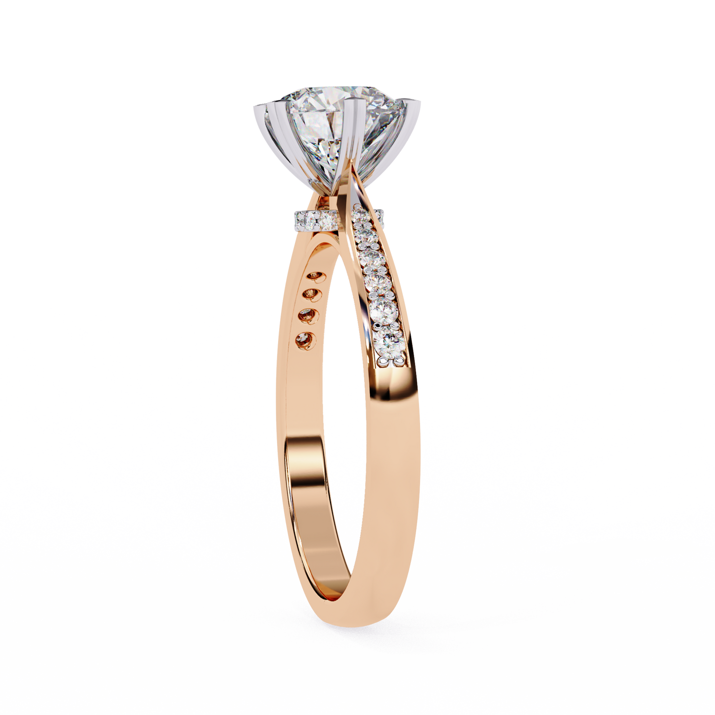 Brilliance Row Solitaire Ring