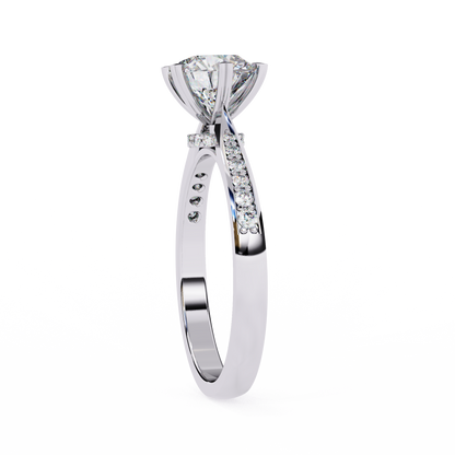 Brilliance Row Solitaire Ring
