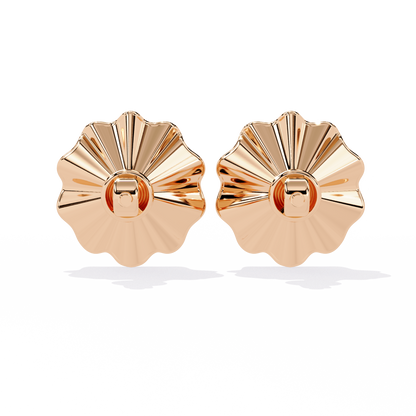 Golden Bloom Solitaire Studs