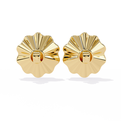 Golden Bloom Solitaire Studs