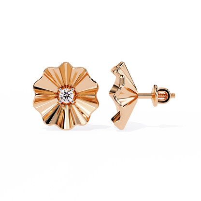 Golden Bloom Solitaire Studs