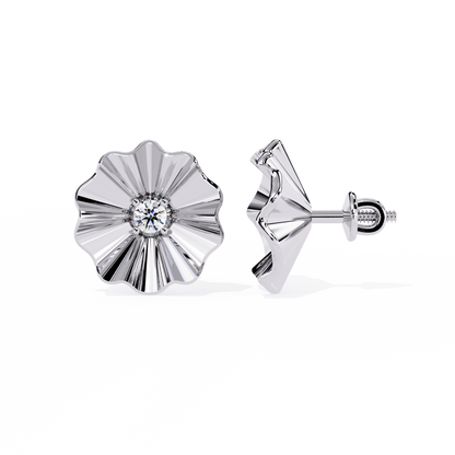 Golden Bloom Solitaire Studs