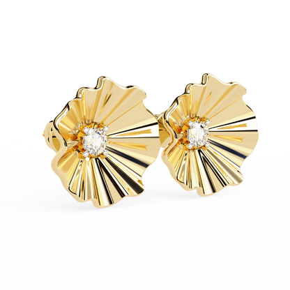 Golden Bloom Solitaire Studs
