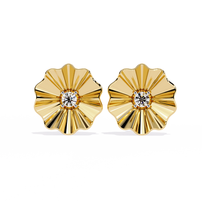 Golden Bloom Solitaire Studs