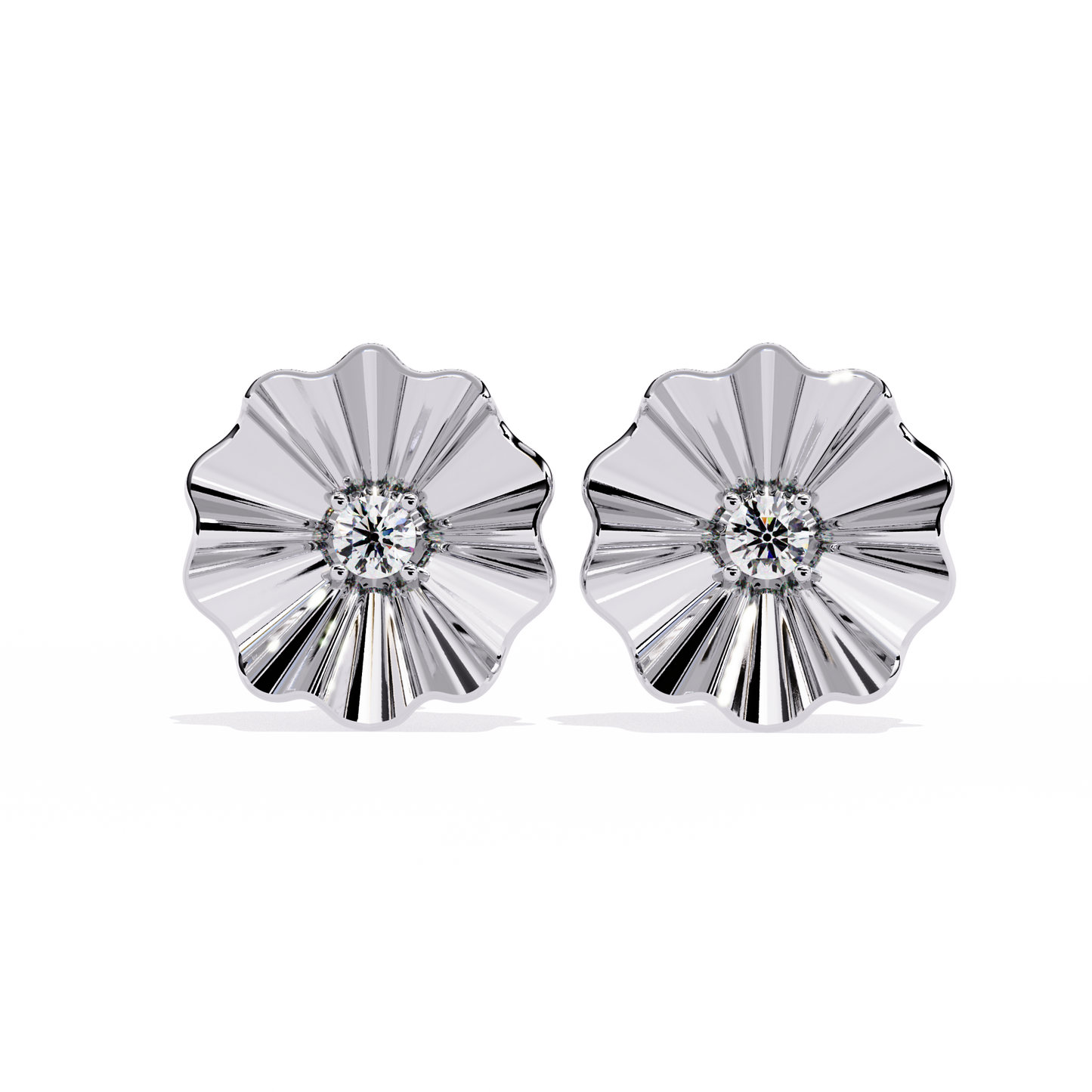 Golden Bloom Solitaire Studs