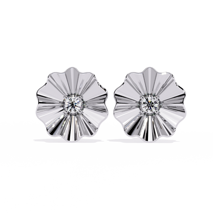 Golden Bloom Solitaire Studs