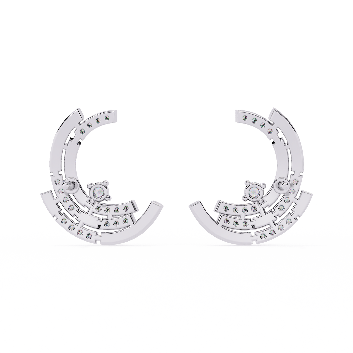 Halo Crescent Studs