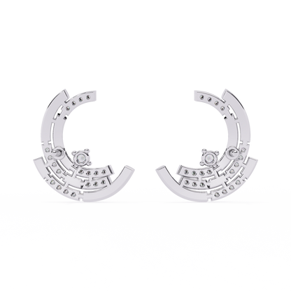 Halo Crescent Studs
