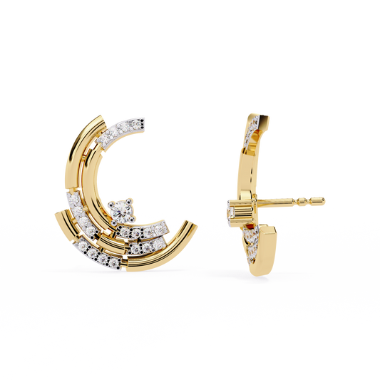 Halo Crescent Studs