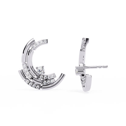 Halo Crescent Studs