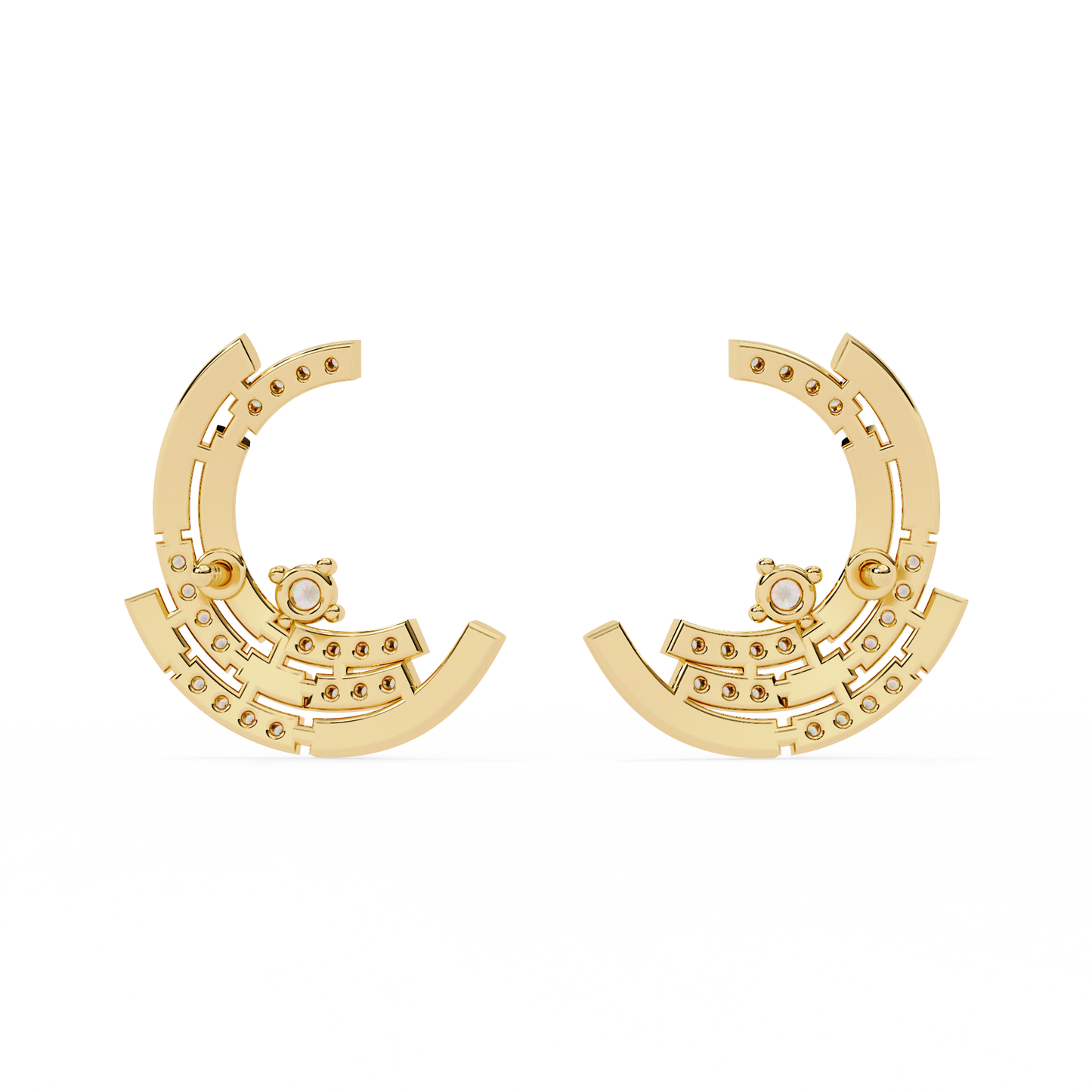 Halo Crescent Studs