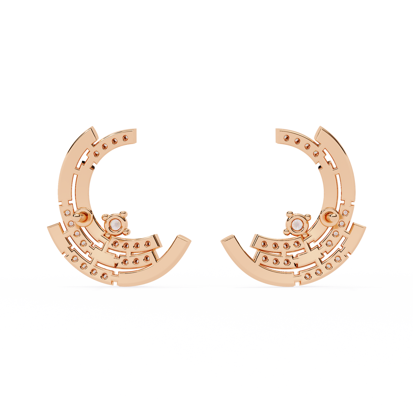 Halo Crescent Studs