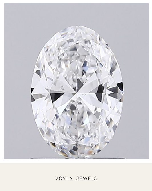 Lab Grown Oval Diamond 1.00ct D VS2