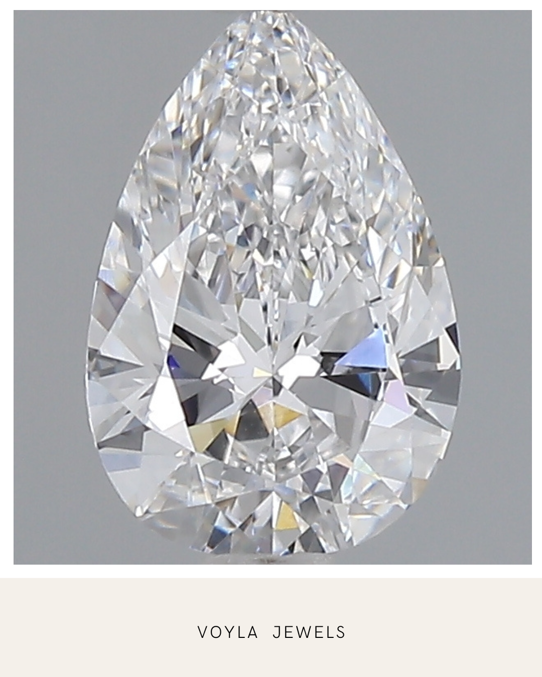 Lab Grown Pear Diamond 1.00ct D VS1