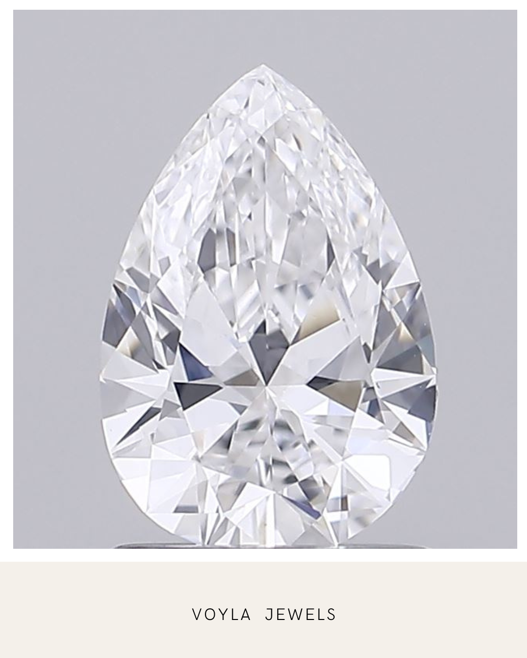 Lab Grown Pear Diamond 1.00ct D VVS2