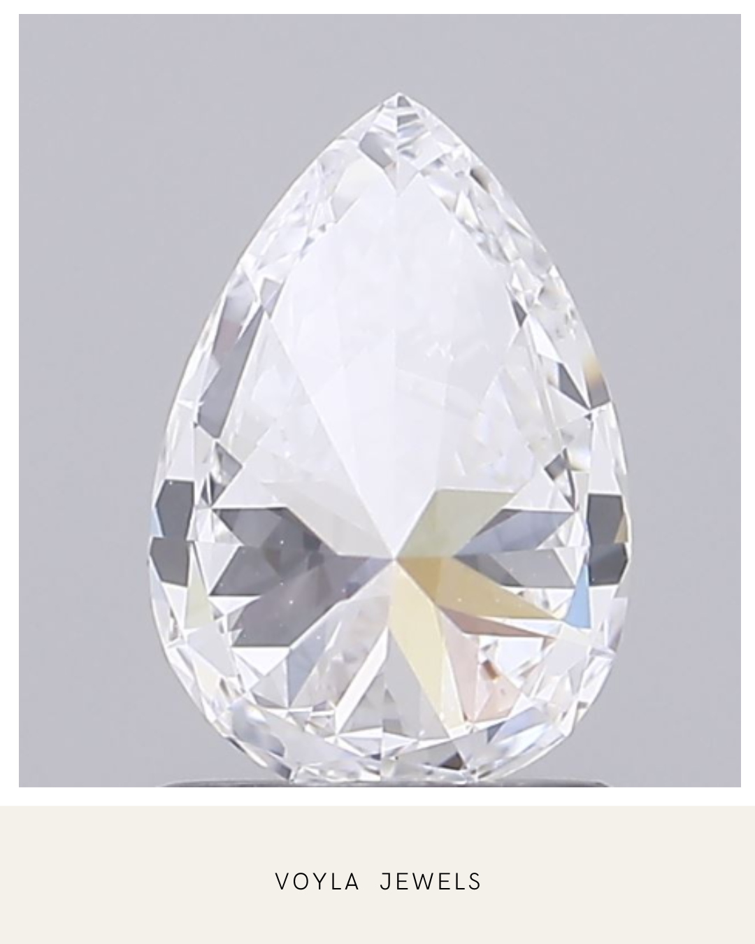 Lab Grown Pear Diamond 1.00ct D VVS2