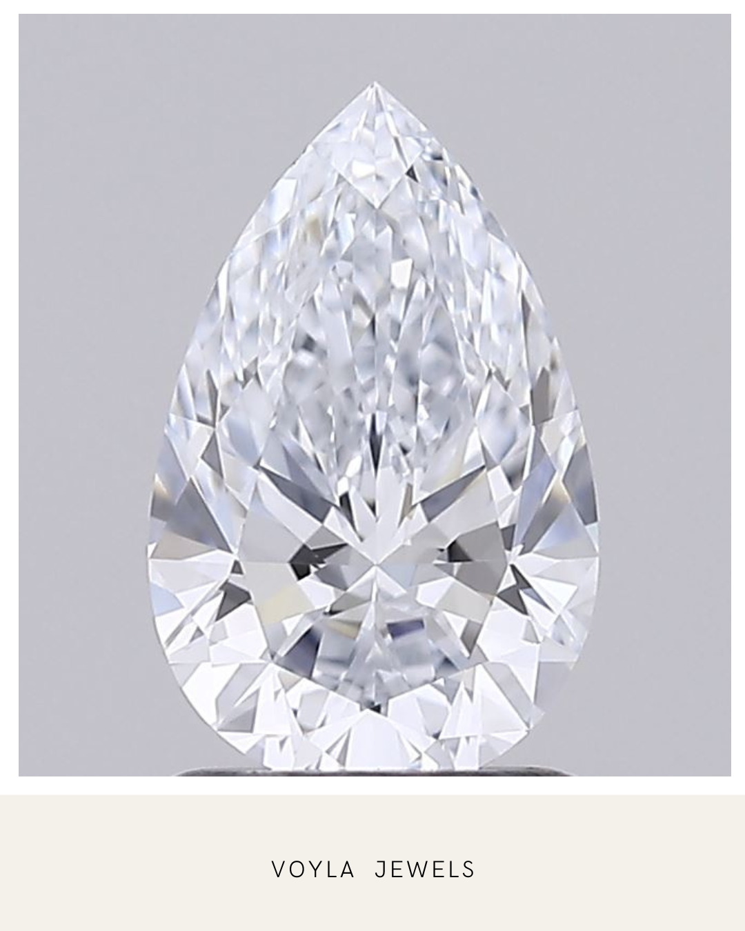 Lab Grown Pear Diamond 1.00ct F IF