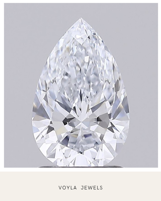 Lab Grown Pear Diamond 1.00ct F IF