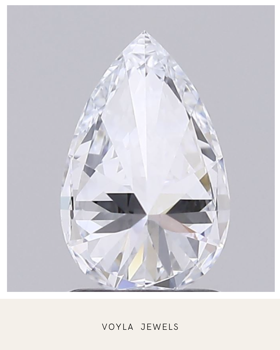 Lab Grown Pear Diamond 1.00ct F IF