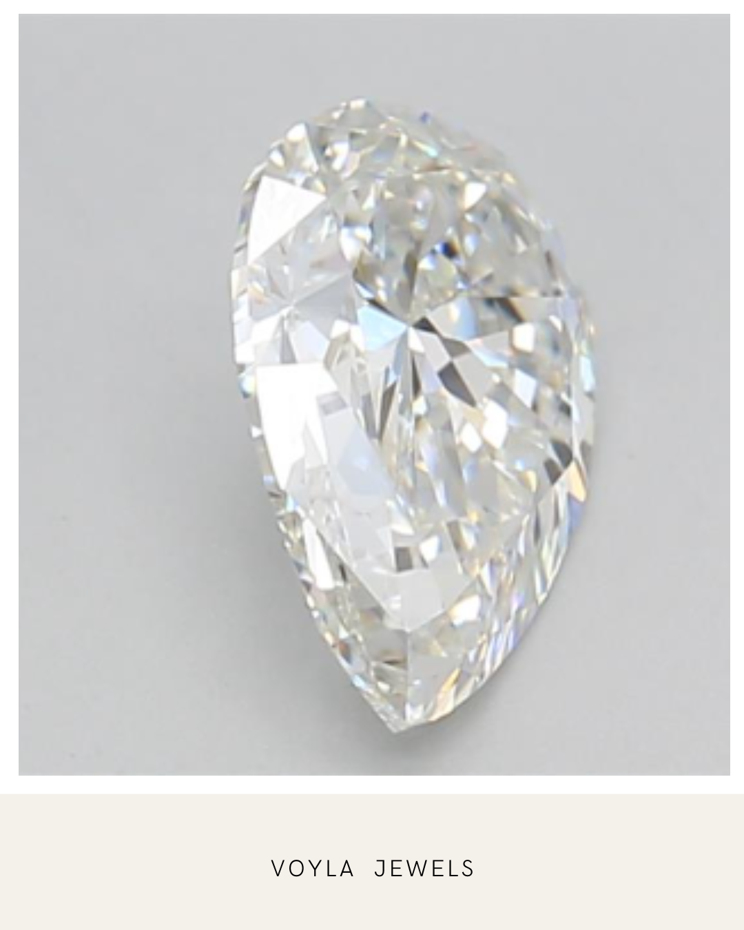 Lab Grown Pear Diamond 1.00ct F VVS1