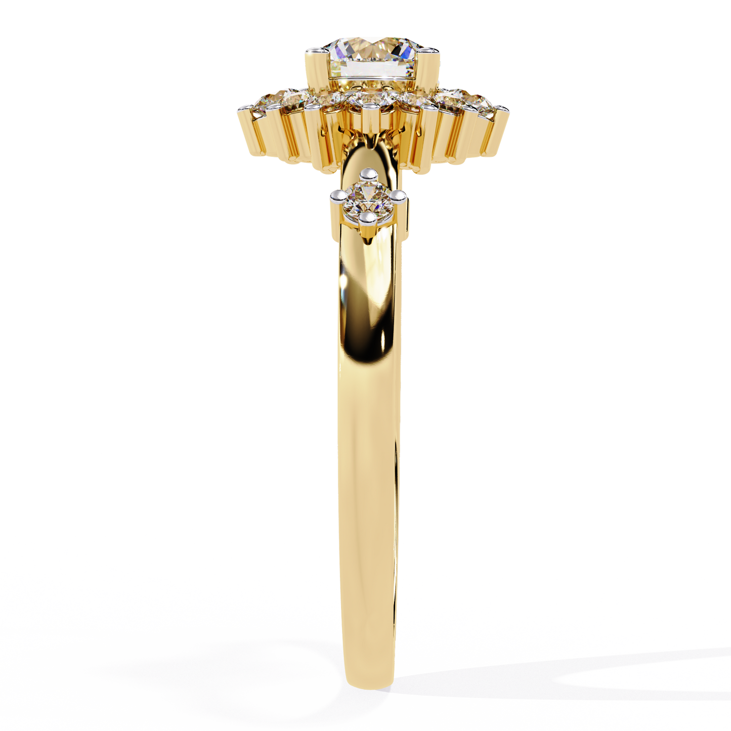 Diamond Bloom Solitaire Ring