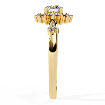 Diamond Bloom Solitaire Ring
