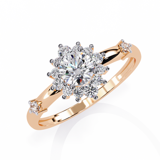 Diamond Bloom Solitaire Ring